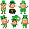 36 Pcs St. Patrick's Day Leprechaun Cutouts for Shamrock Bulletin Board Decoration with Photo Space for DIY Photo Craft Classroom Party Wall Décor
