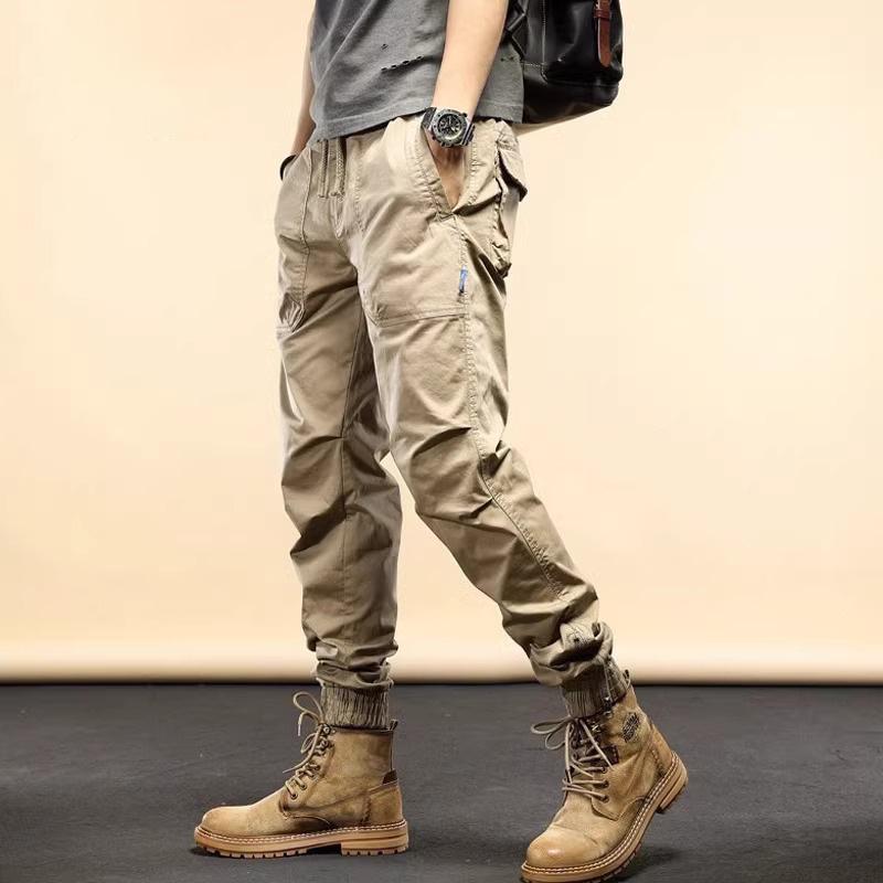 Men's Loose Fit Multi-Pocket Harem Pants - Korean Casual Style with Zipper
