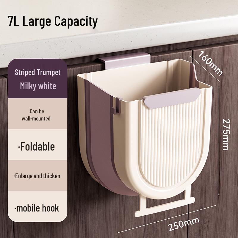 Compact Hanging Foldable Kitchen Waste Bin for Cabinet Doors