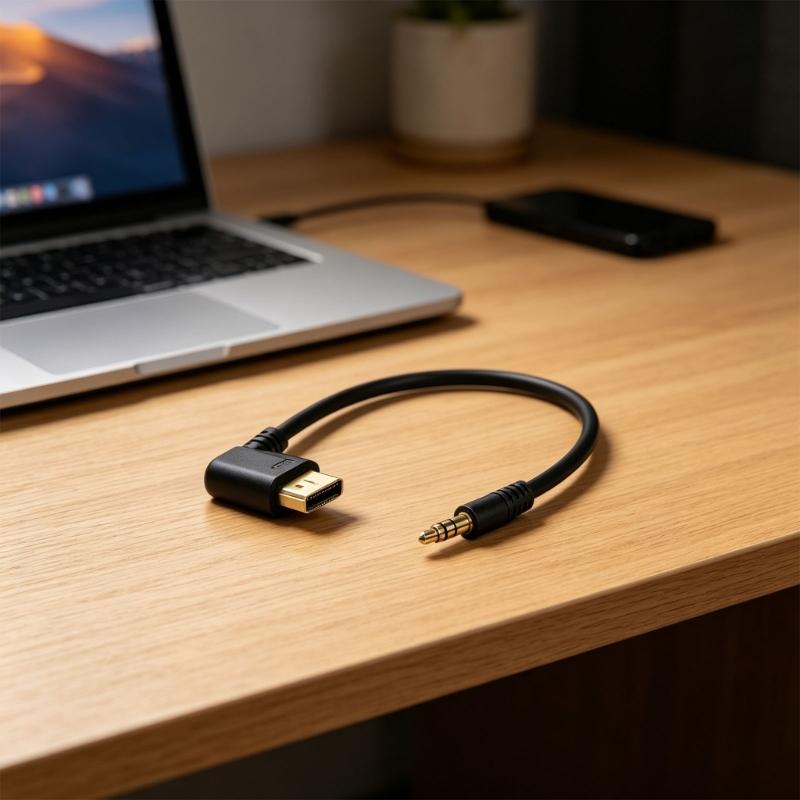 USB C To 4Pole 3.5Mm Headphone Jacks Cable Right Angle Design Sound Cable For Mobile Devices 30Cm/11.8in