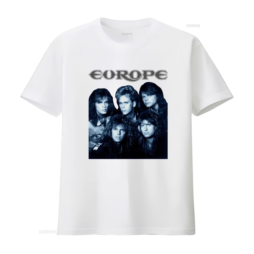 Europe Band Members T Shirt Heavy Cotton S 5Xl Black Classic Rock Design Mm465 vintage Washed homme streetwear Versatile