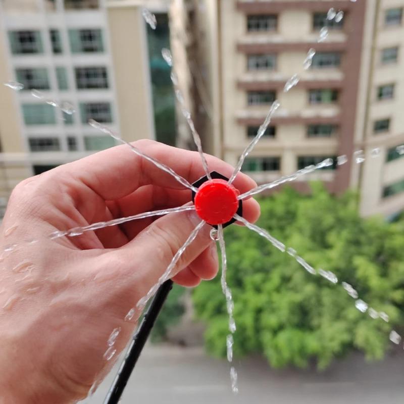 50-500 STÜCKE 1/4'' Widerhaken Rote Verstellbare Düsen Gartenbewässerung Bewässerung Sprinkler Waschbarer Emitter 0-80L/H für Hof Gewächshaus