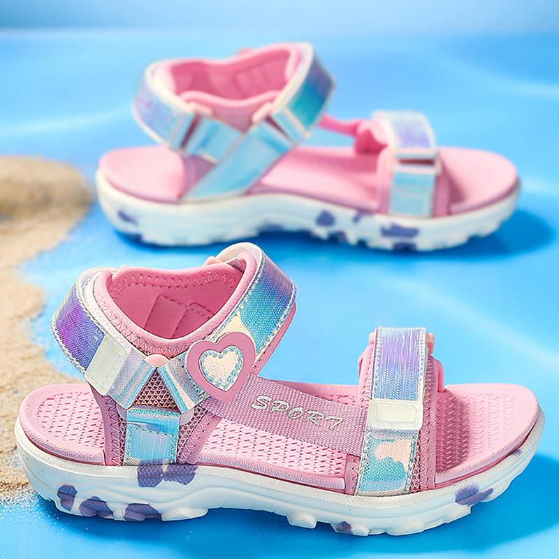 Children's Fashion Colorful Lightweight Outdoor Beach Shoes Casual Girls Sandals Slippers Princess Shoes