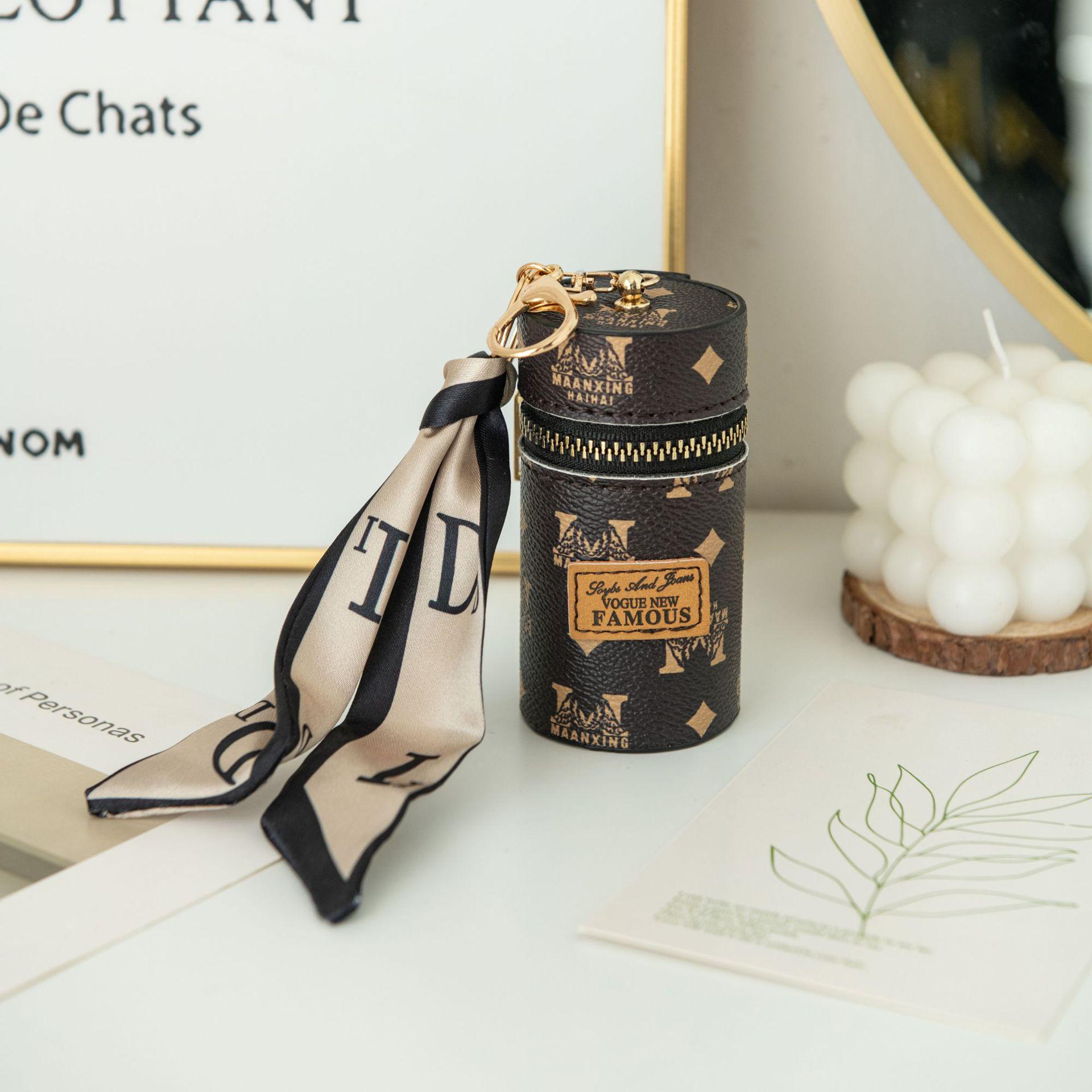 

Жіночий міні-гаманець для монет та помади з ретро-принтом 2024 року з брелоком для ключів