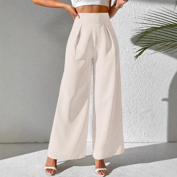 Women Fashion Casual Trousers High Waisted Wide Leg Pants
