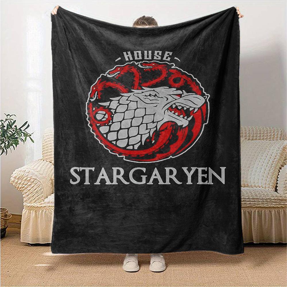 1pc House Stargaryen Soft Flannel All Season Throw for Home, Office, Outdoor UseDurable Comfort Soft Warm Throw for Home