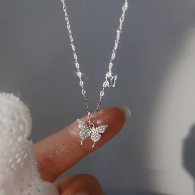 Butterfly Necklace Girls Light Luxury High Sense Year Niche Design Sweater Chain Collarbone Chain