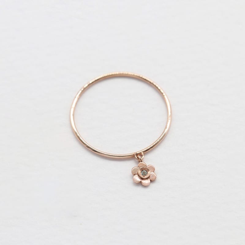 OR D`OR [14K] Mini Flower Pendant Ring