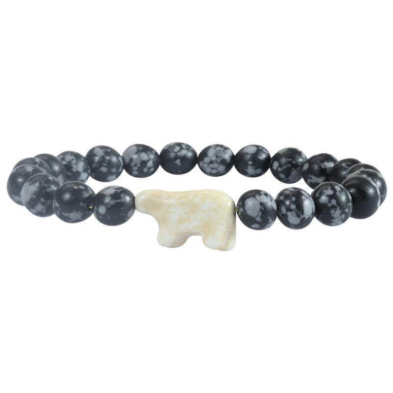 Bransoletka z koralików do śledzenia zwierząt z kamieniami naturalnymi - Wzór Żółwia, Słonia, Rekina