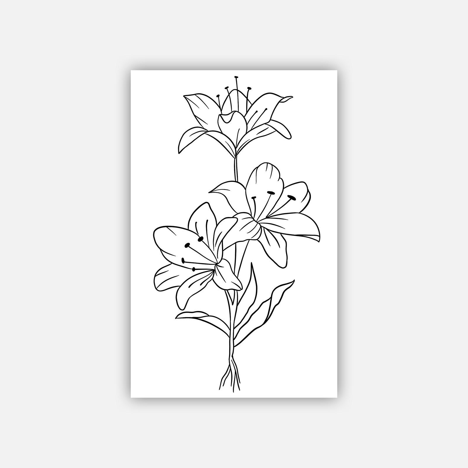Retro Small Fresh Personality Simple Large Flower Plain Flower Spine Back Tattoo Sticker 12*19CM