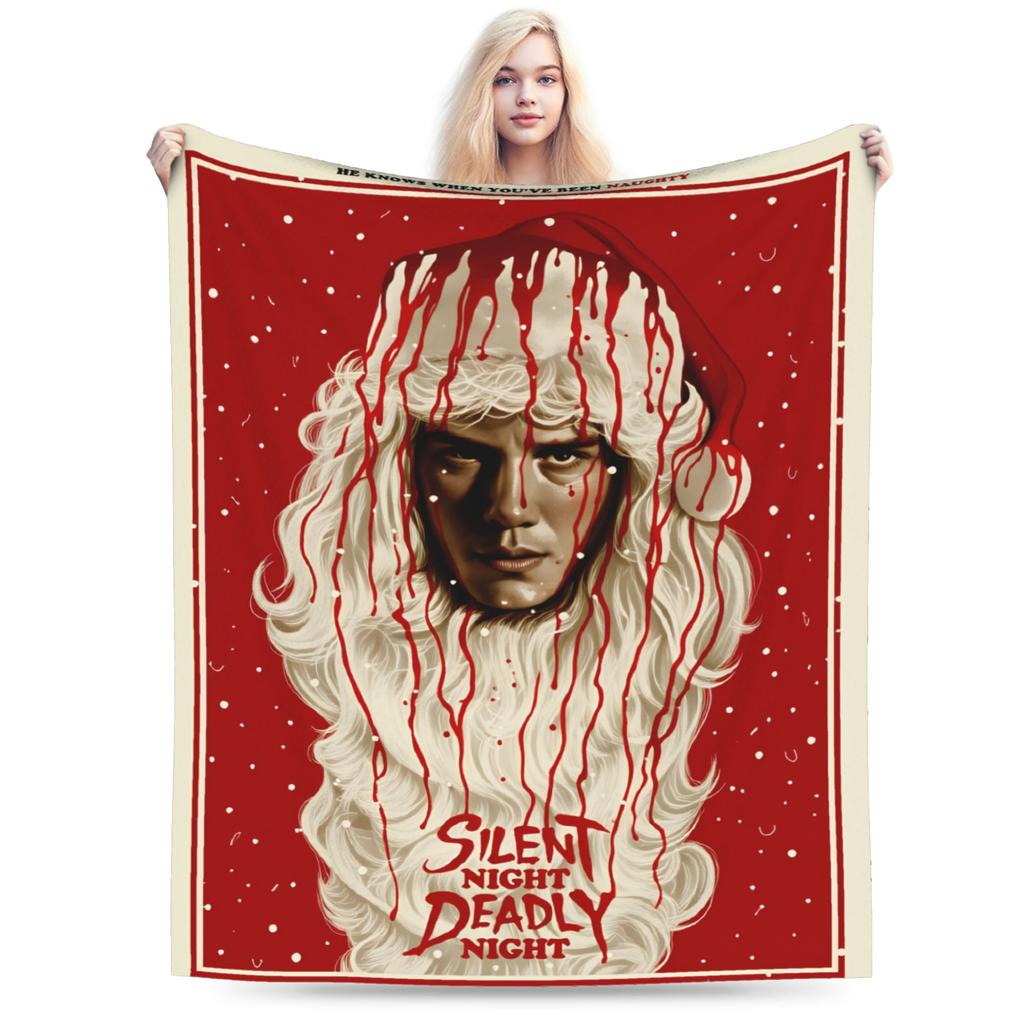 Silent Night Deadly Night 2025 Plush Blanket Kids Adult  Flannel Throw Blanket For Living Room Soft Warm Quality Bedspread