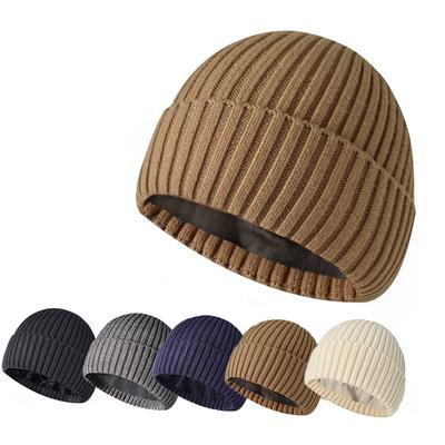Winter Innenfleece verdickte warme Erwachsenen Unisex Wollstrickmütze Skullies & Beanies