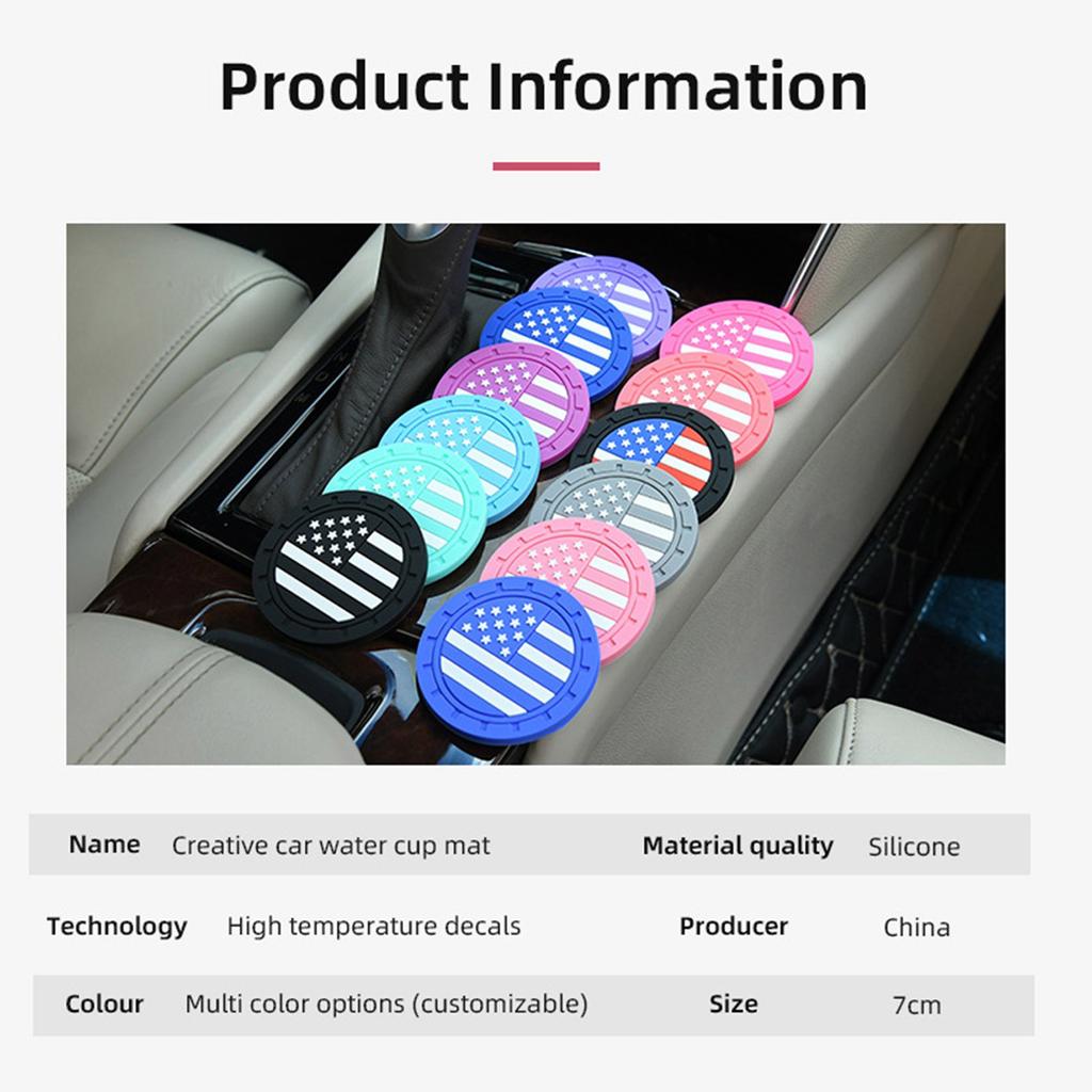 Auto Interior Car Circle Cup Holder Coasters Vehicle Anti Slip Cup Holder Insert Drink Universal Pad Mat for Home Office