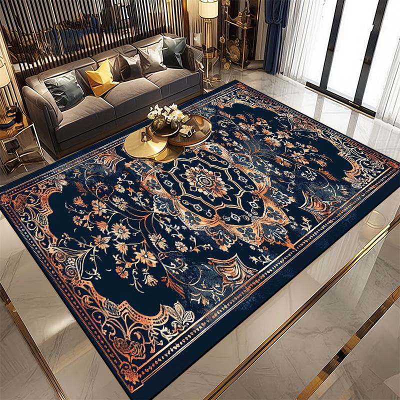 Retro Persian Carpet for Living Room Home Decoration Classical Antiskid Rugs Large Size Room Rug Washable Door Mat for Bathroom