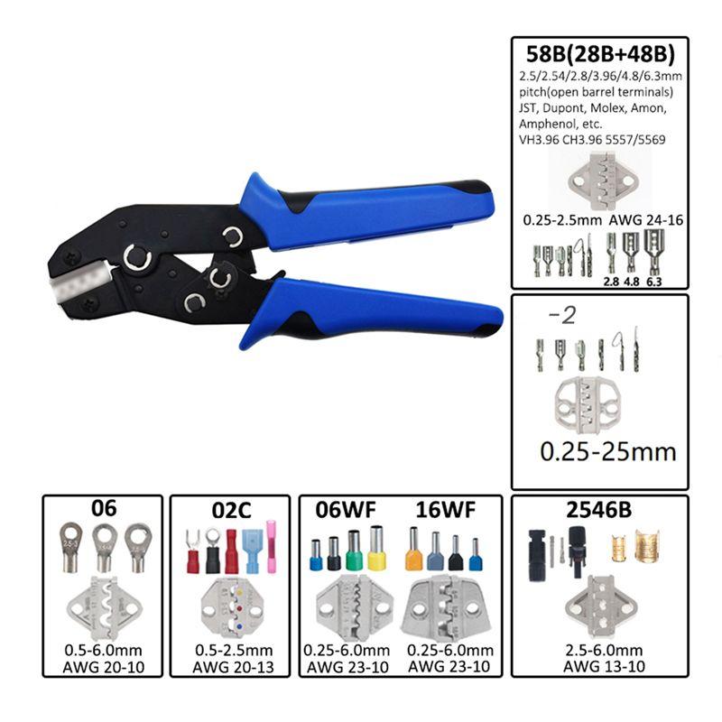 Feb.Crimping Pliers Ratchet Hand Tools Crimper Jaw Set Work Steel For Insulated & Non-Insulated Tube VE RV SV JST
