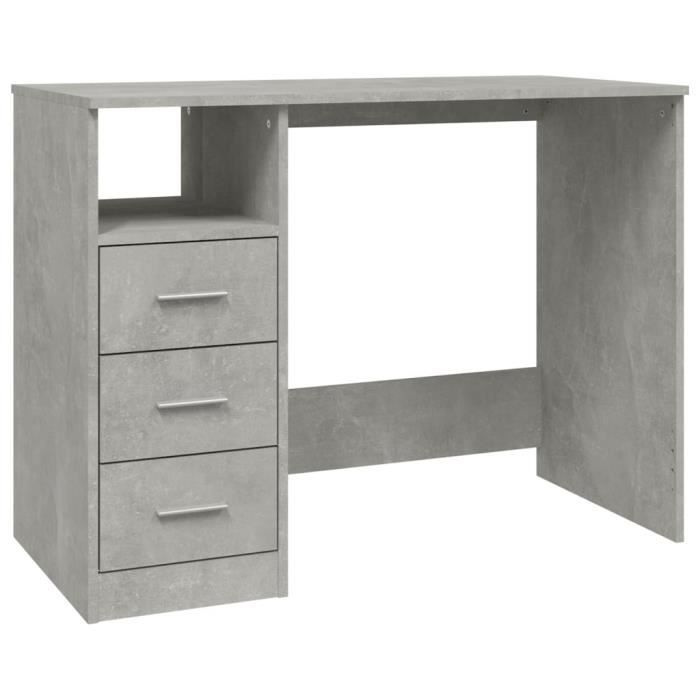 VidaXL Desk with Drawers Concrete Grey 102x50x76 Cm Engineered Wood 823036