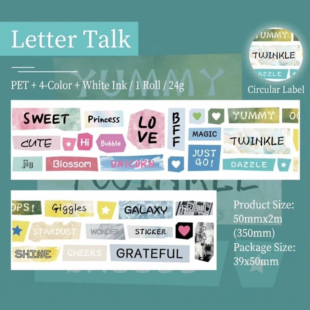 Vintage English Phrase Tape Stickers  for Notebook Phone Case Water Bottle Decoration