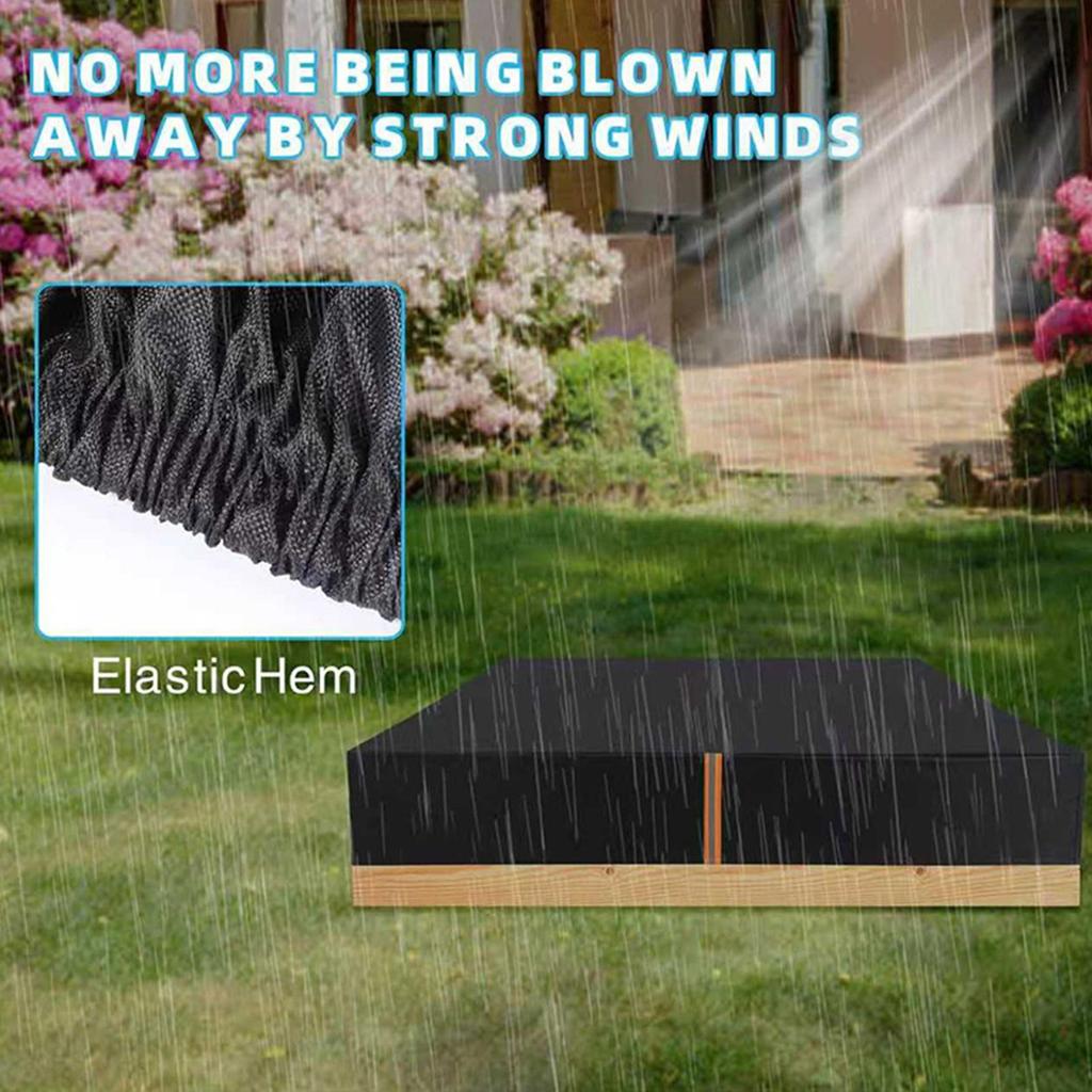 Sand Pit Cover 210D Oxford Cloth Waterproof Pit Protective Canopy Outdoor Garden Sand Box Cover For Patio Backyard Garden Yard