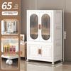 Stackable Large Capacity Fold Storage Box Plastic Clothing Storage Bin with Lid with Wheels Sundries Storages With Double Door