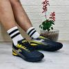 Jump 29117 Black-Yellow Lace-up Astroturf Football Shoes