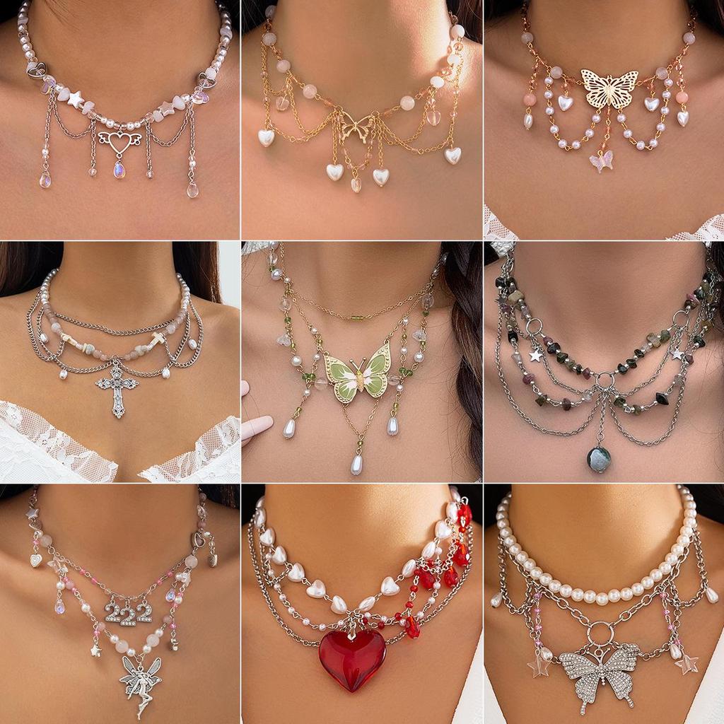 Süße Perlen Schmetterlings-Choker - Y2K Halskette für Frauen