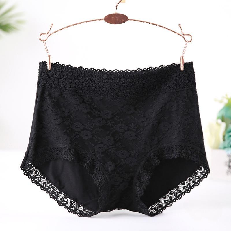 

Большие размеры от L до 3XL Хлопковые трусики для женщин вес от 40 до 85 кг Высокая талия Кружевные слипы удобные трусы женское нижнее белье L чёрный