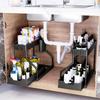 1pc  Plastic Storage Organizer Pull-Out Drawer Kitchen Bathroom Space-Saving Durable Large Capacity