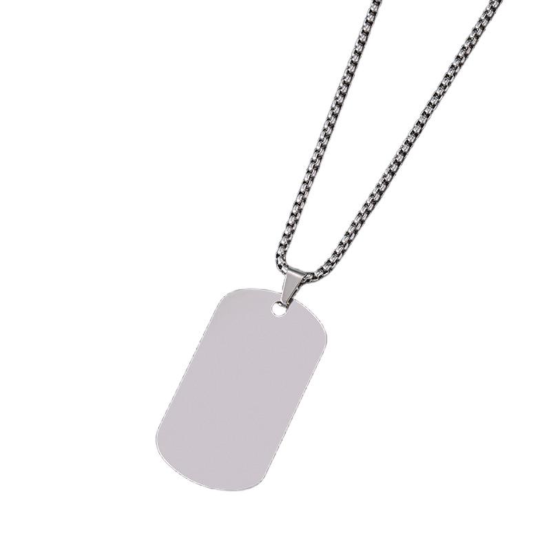 

Мужское европейское и американское ожерелье-подвеска в виде военного жетона из титановой стали и брелок для гравировки 60CM Steel Chain*2.5