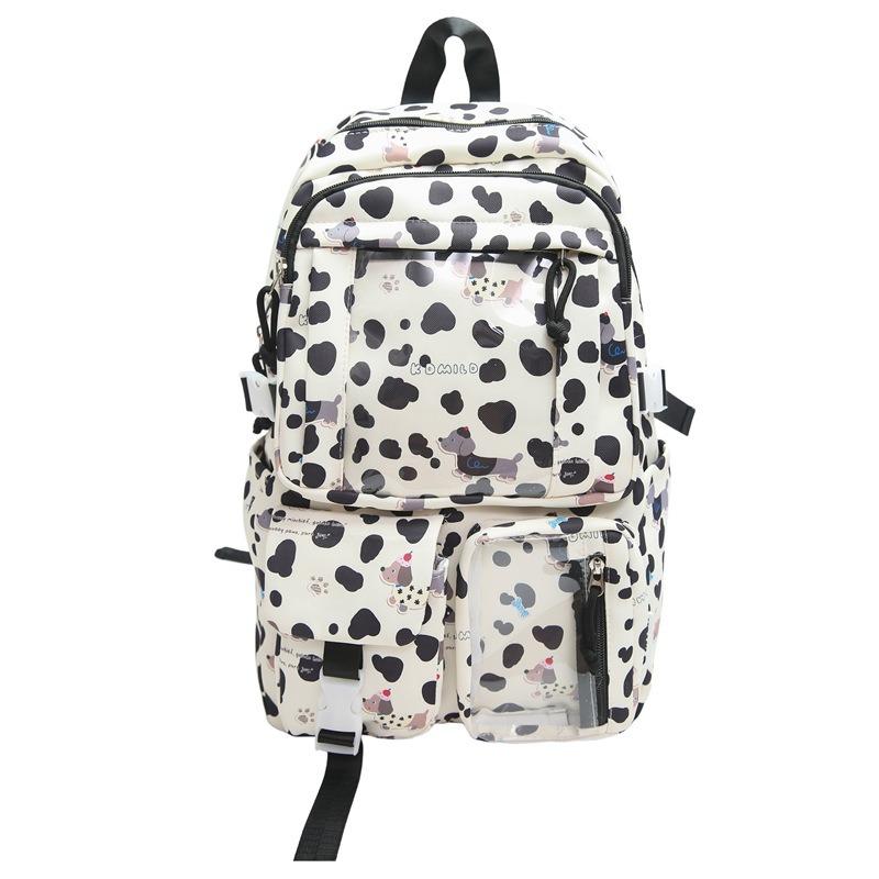 The new schoolbag is high-value, fresh, sweet and cute, and the puppy is a lightweight backpack for junior high school students.