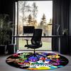 Rainbow Friends Printed Round Rug Carpet Chair Rug Area Rug Entryway Doormats,for Office Chair Living Room Bedroom Kitchen Room.