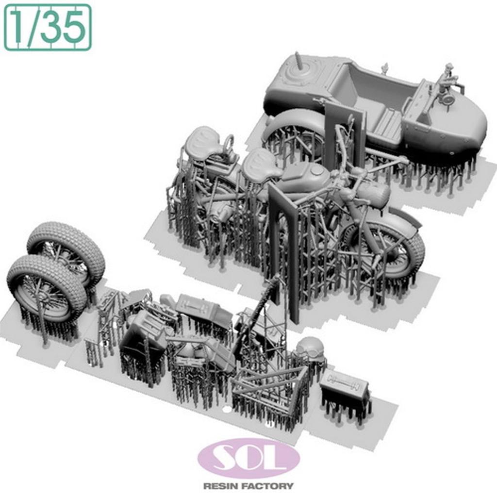 Sol Model WWII German KS750 Military Sidecar 3D Printer Kit MM880 1/35 (Motorcycle)