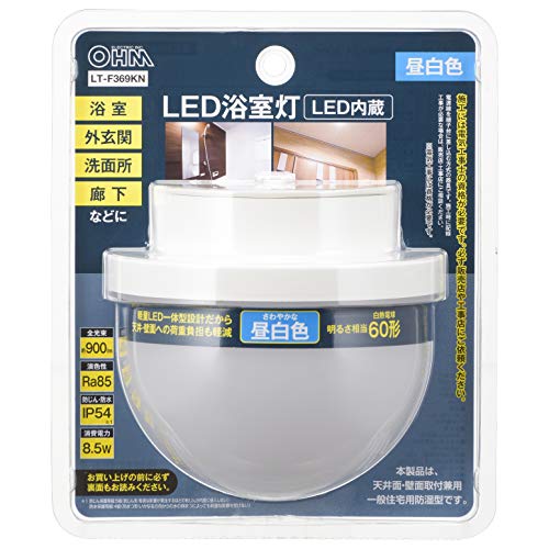 OHM Electric LED Bathroom Light, 60W Equivalent, Daylight White, LT-F369KN (06-3908), Requires Electrical Installation