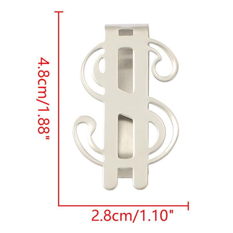 1Pcs Slim Money Clip Stainless Steel Cash Bills Credit Clip  Dollar Design  Coin Banknote Cash Clamp Holder