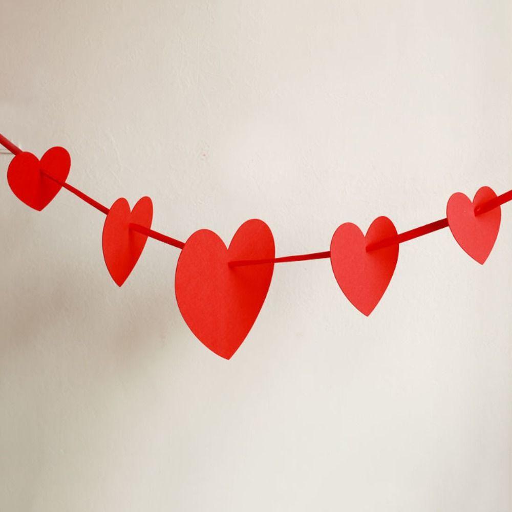 300cm Heart-Shaped Banner Reusable Valentine's Day Banner  Anniversary Celebration