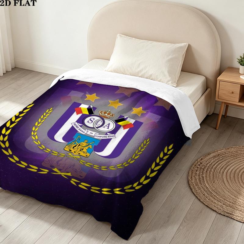 Rsc Anderlecht Print Flannel Blanket, High Quality Comfortable for All Seasons, Home Decor, Warmth and Comfort, Perfect for Christmas Gifts
