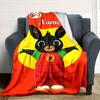 Bing Bunny Flannel Blanket With Customizable Name Soft And Comfortable Shawl Blanket For All Seasons Suitable For Home Travel Camping Office
