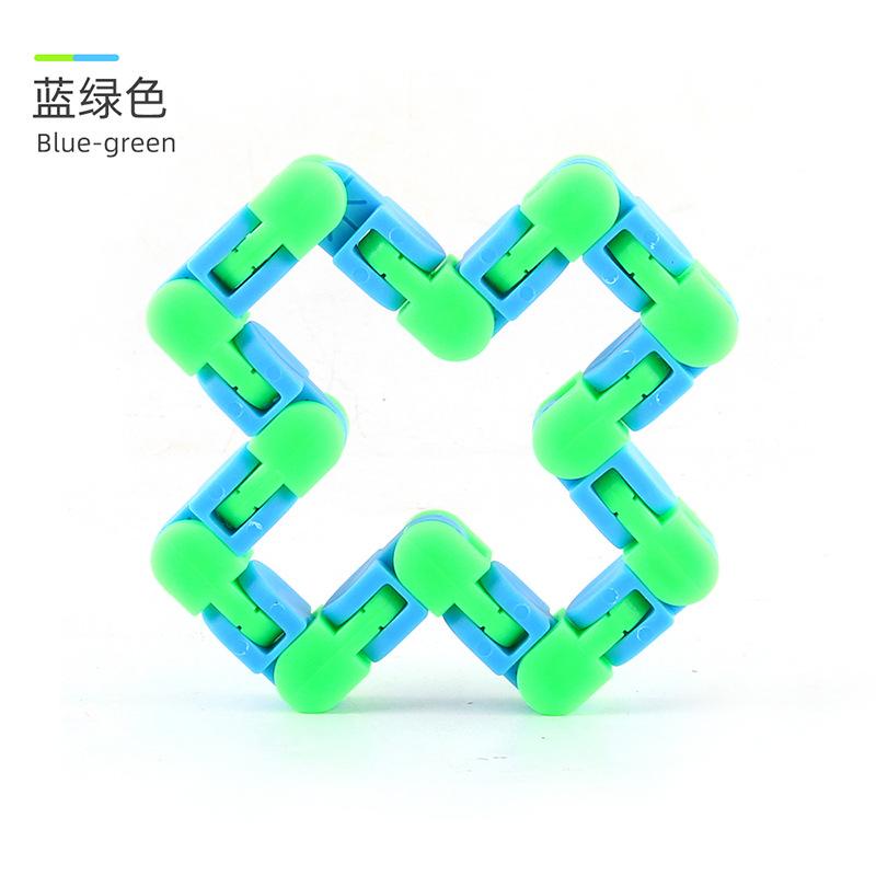 New Strange Vent Decompression Toy Decompression Changeable Rail Car Chain 24 Sections Building Block Bracelet Chain