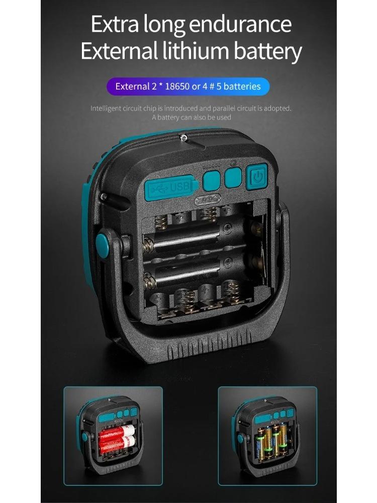 Portable LED Spotlight Lantern Strong Light Flashlight Outdoor Camping Fishing Emergency Rechargeable Magnetic Work Lamp W892