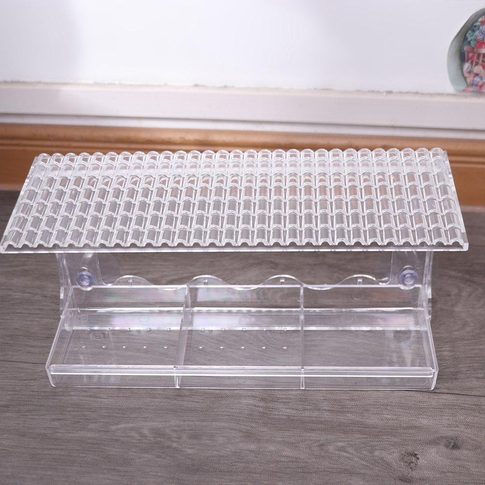 Clear Window Bird Feeder Drainage Hole Bird Food Container Transparent Bird House Bird Supplies
