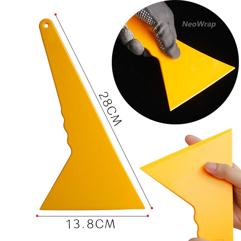 Car Windshield Snow Frost Ice Removal Shovel Scraper Cleaning Tool Triangle Window Tinting Squeegee with Non-Slip Long Handle
