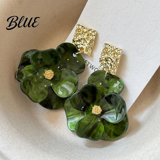 Stud Earrings Anniversary Gift 1 Pair Women Exaggerated Flower Shape