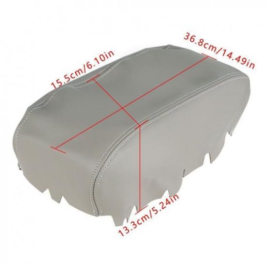 For Dodge Durango 2011-2017 Center Console Lid Leather Armrest Pad Cover Gray