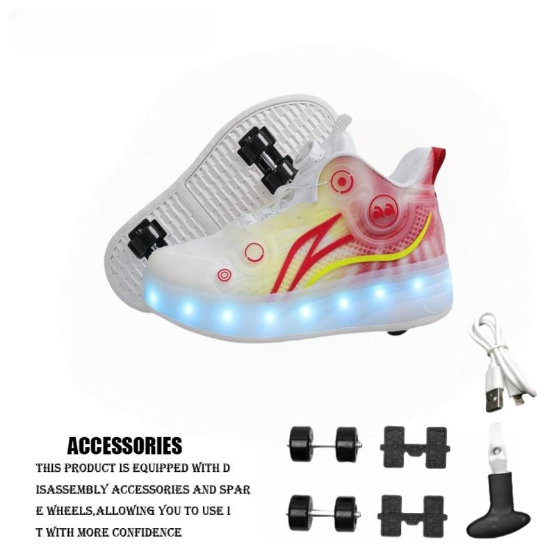 New summer children's walking shoes boys roller skates colorful luminous girls roller skates students telescopic breathable