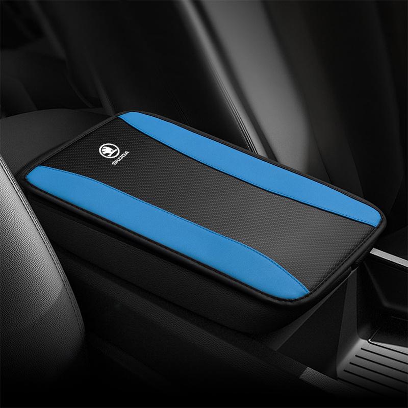 Hrbay0 High Quality Leather Car Armrest Pad Covers Car Seat Armrests Storage Protection Cushion For Skoda Octavia A5 A7 RS Fabia Superb