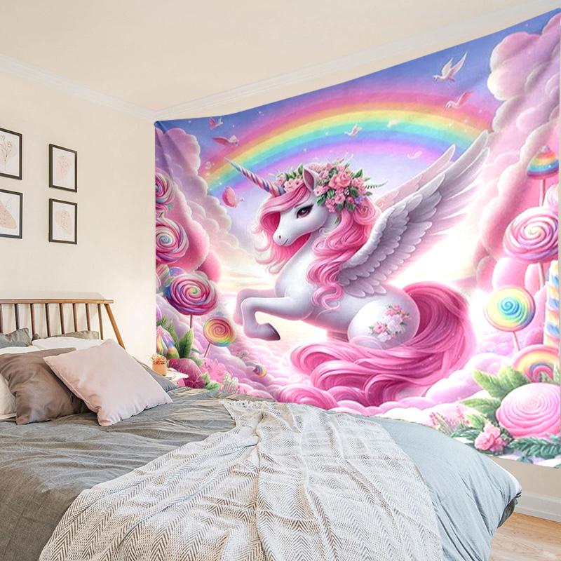 Magical Unicorn Fantasy Tapestry Room Decoration Wall Hanging for Living Room Bedroom, dormitory, Birthday and Christmas gifts