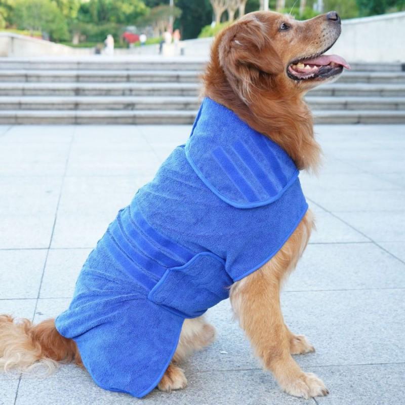 Pet Absorbent Bath Robe Dogs - Quick Dry Towel Wrap Teddy Golden Retriever Poodle After Bathing