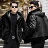 New Men's Genuine Fur Sheep Shear Coat Mid-Length Lapel Reversible Lamb Wool Winter