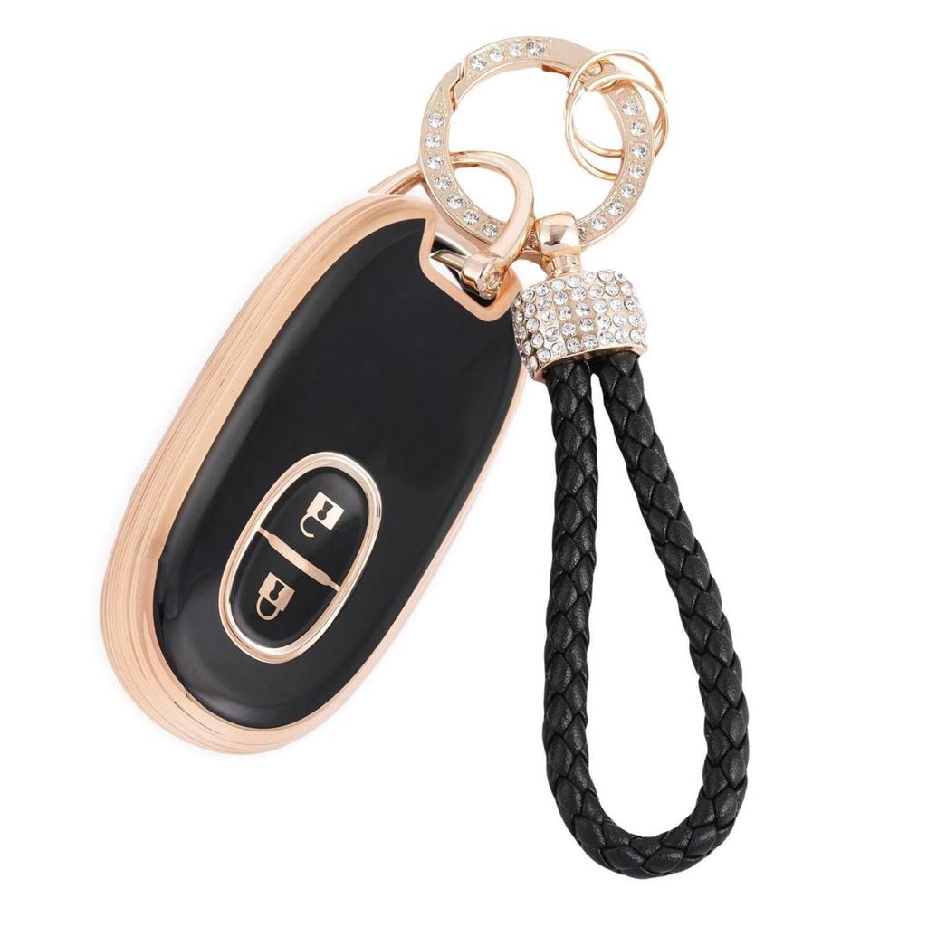 ZANEKO Alto Key Case Compatible with Suzuki Wagon R Key Nissan Roox Smart Key Wagon R and MR Wagon Key Holder In Gold and Black Cover, Case, Stingray,