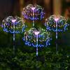 New Firework Solar Lights Outdoor Garden 4 Pack 120 LED Firework Landscape Lights with 2 Lighting Modes Easy to Bend Into Any