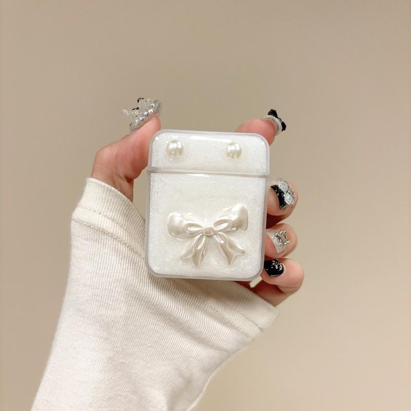 

Ins Wind Drop Adhesive Suitable Airpods4 Bluetooth Earphone Case Protective Cover Pro2 Bow 3rd Generation Love Women s New Style Airpods 3 Generation